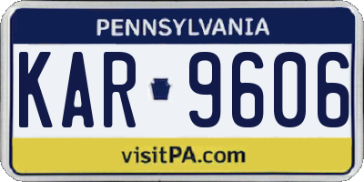 PA license plate KAR9606