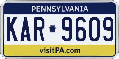PA license plate KAR9609