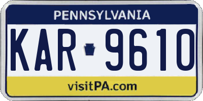 PA license plate KAR9610