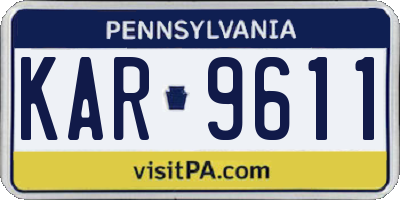 PA license plate KAR9611