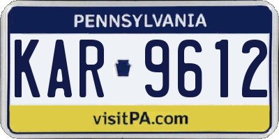 PA license plate KAR9612