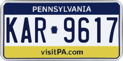 PA license plate KAR9617