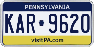 PA license plate KAR9620