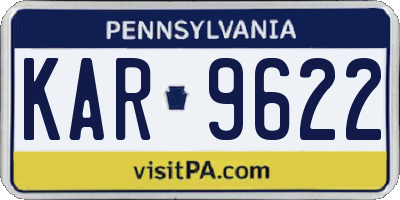 PA license plate KAR9622