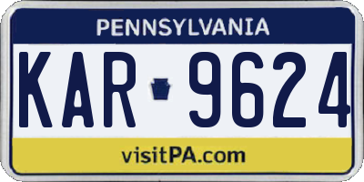 PA license plate KAR9624