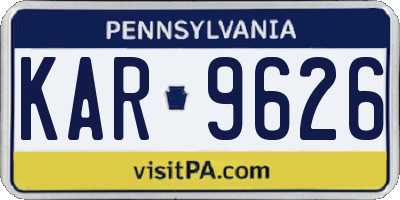 PA license plate KAR9626