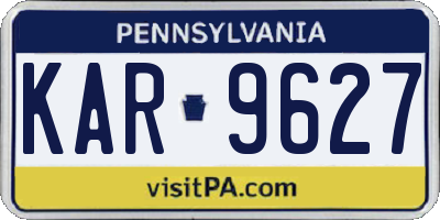 PA license plate KAR9627