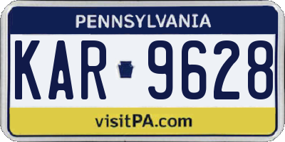 PA license plate KAR9628