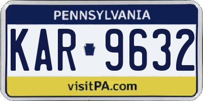 PA license plate KAR9632