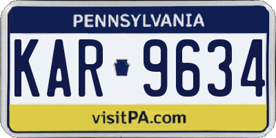 PA license plate KAR9634