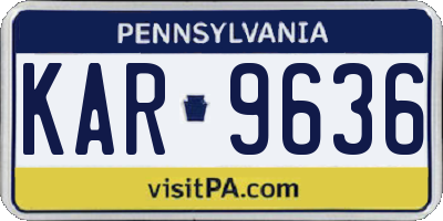 PA license plate KAR9636