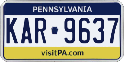 PA license plate KAR9637