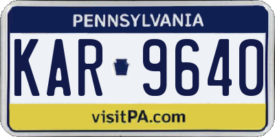 PA license plate KAR9640