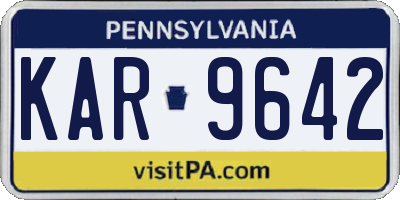 PA license plate KAR9642