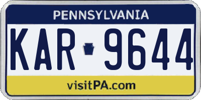 PA license plate KAR9644