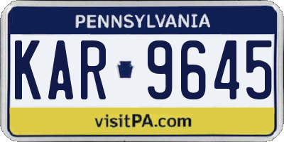 PA license plate KAR9645