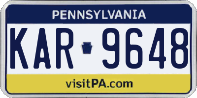 PA license plate KAR9648