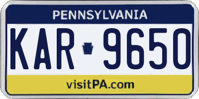 PA license plate KAR9650