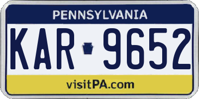 PA license plate KAR9652