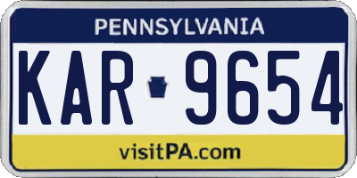 PA license plate KAR9654