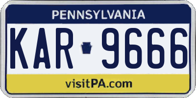 PA license plate KAR9666