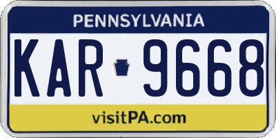 PA license plate KAR9668