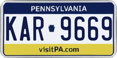 PA license plate KAR9669