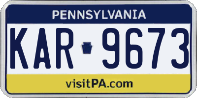 PA license plate KAR9673