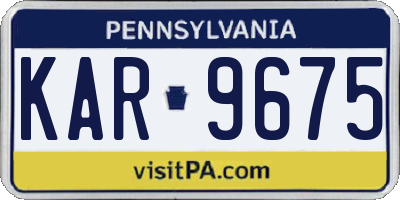 PA license plate KAR9675