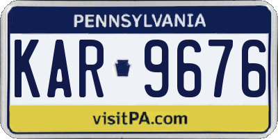 PA license plate KAR9676