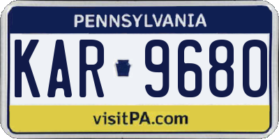 PA license plate KAR9680