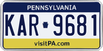 PA license plate KAR9681