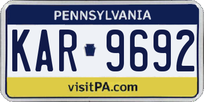 PA license plate KAR9692