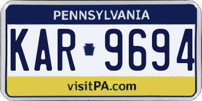 PA license plate KAR9694