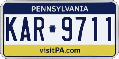 PA license plate KAR9711