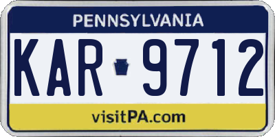 PA license plate KAR9712