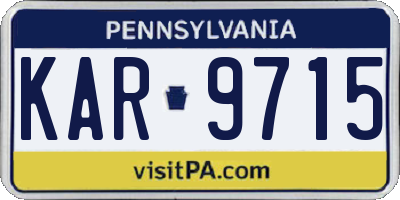 PA license plate KAR9715