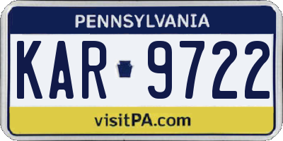 PA license plate KAR9722