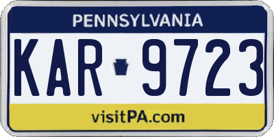 PA license plate KAR9723
