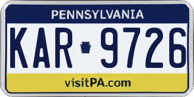 PA license plate KAR9726
