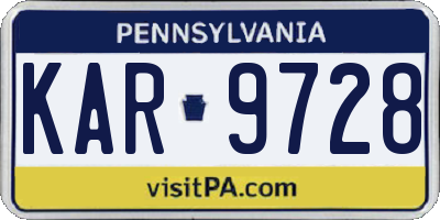 PA license plate KAR9728