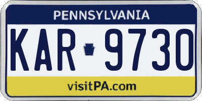 PA license plate KAR9730