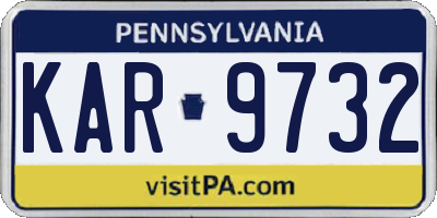 PA license plate KAR9732