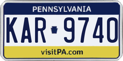 PA license plate KAR9740