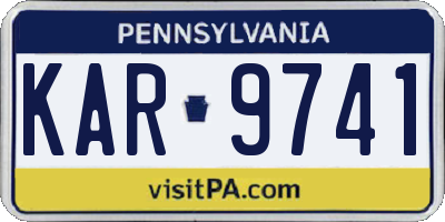 PA license plate KAR9741