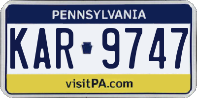 PA license plate KAR9747