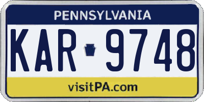 PA license plate KAR9748