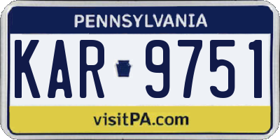 PA license plate KAR9751
