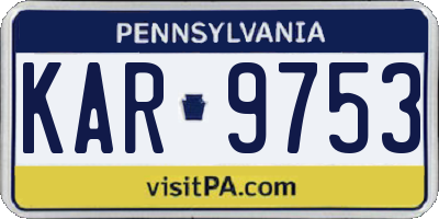 PA license plate KAR9753