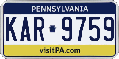 PA license plate KAR9759